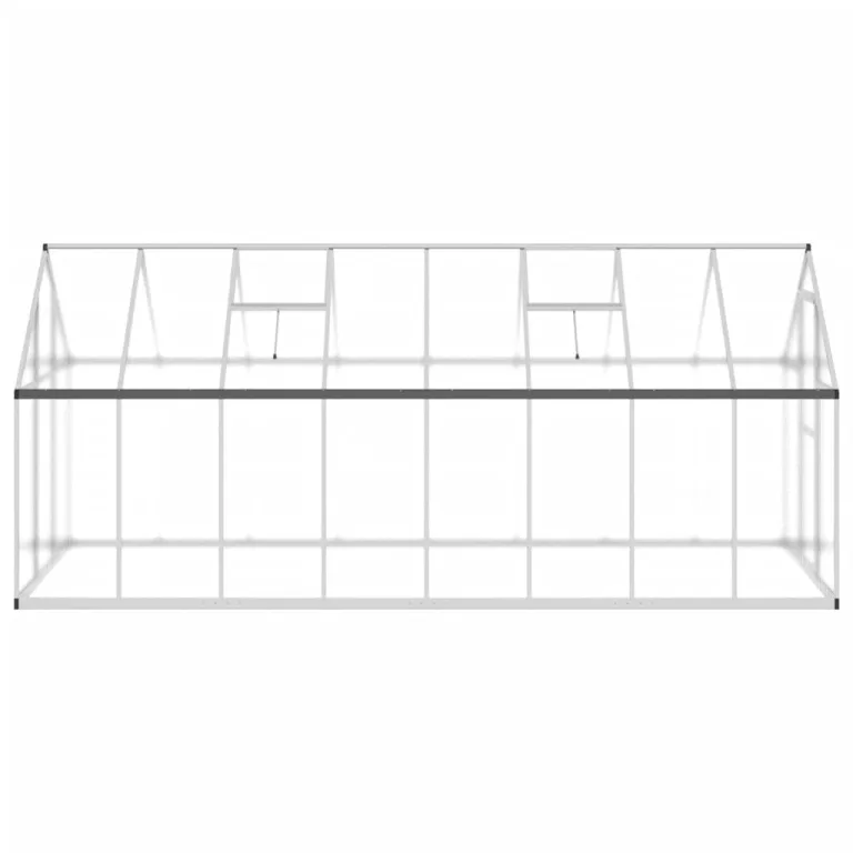 IKAYAA Gewächshaus mit Fundamentrahmen Gewächshaus Aluminium für den Garten Treibhaus Gartenhaus Winterfest Aufzucht Tomatenhaus Frühbeet und Pflanzenhaus-Silber-445 x 169 x 195 cm – Bild 4