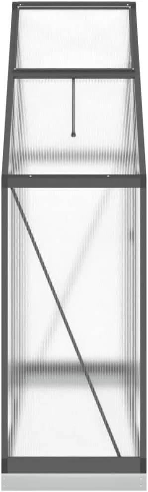 IKAYAA Gewächshaus mit Fundamentrahmen Gewächshaus Aluminium für den Garten Treibhaus Gartenhaus Winterfest Aufzucht Tomatenhaus Frühbeet und Pflanzenhaus-Anthrazit-169 x 58 x 202 cm – Bild 5