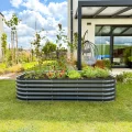 Hochbeet aus Metall 240x60x43 cm - Modulares 9-in-1 Hochbeete-Kit - Rostfreie Hochbeete für Garten aus Premium Zn-Al-Mg Stahl - Min. 20 Jahre Lebensdauer - 43 cm Hoch Gemüsebeet, Silber - Thumbnail 9