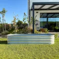 Hochbeet aus Metall 240x60x43 cm - Modulares 9-in-1 Hochbeete-Kit - Rostfreie Hochbeete für Garten aus Premium Zn-Al-Mg Stahl - Min. 20 Jahre Lebensdauer - 43 cm Hoch Gemüsebeet, Silber - Thumbnail 10