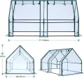 Ohuhu Foliengewächshaus Frühbeet Gewächshaus Tomatengewächshaus Winterschutz 180x90x90 cm, Gewächshaus Balkon Hochbeet Abdeckung mit Zwei großen PVC Reißverschluss-Türen Transparent - Thumbnail 4