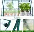 Ohuhu Foliengewächshaus Frühbeet Gewächshaus Tomatengewächshaus Winterschutz 180x90x90 cm, Gewächshaus Balkon Hochbeet Abdeckung mit Zwei großen PVC Reißverschluss-Türen Transparent - Thumbnail 2