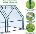 Ohuhu Foliengewächshaus Frühbeet Gewächshaus Tomatengewächshaus Winterschutz 180x90x90 cm, Gewächshaus Balkon Hochbeet Abdeckung mit Zwei großen PVC Reißverschluss-Türen Transparent - Thumbnail 3