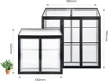 Aluminium Anlehngewächshaus Beistell Tomatengewächshaus klein Gewächshaus Dreitürig Treibhaus 190x55X180 cm schwarz - Thumbnail 9