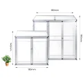 Aluminium Anlehngewächshaus Beistell Tomatengewächshaus klein Gewächshaus Dreitürig Treibhaus 190x52x182 cm Silber - Thumbnail 6