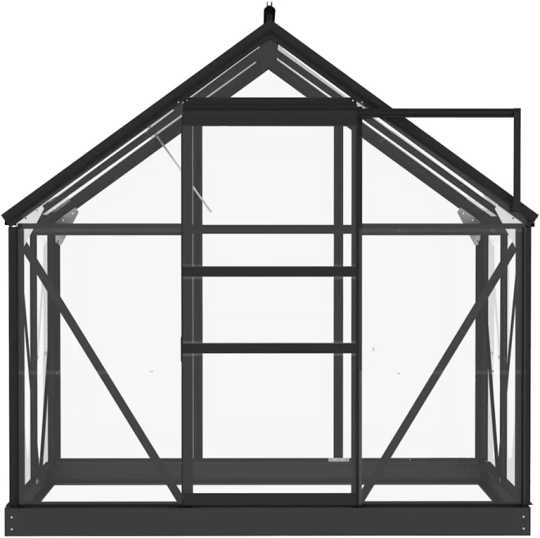 Gewächshaus im Garten Glas Anthrazit 155x103x191 cm Aluminium Gewächshaus Klein Frostschutz Pflanzen Winterschutz Gemüsehaus Treibhaus Gerätehaus Tomatenhaus UV-beständig&Wärmegedämmt – Bild 5