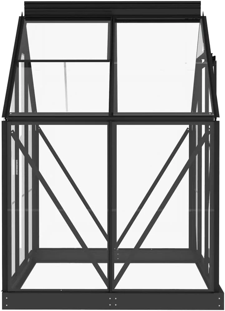 Gewächshaus im Garten Glas Anthrazit 155x103x191 cm Aluminium Gewächshaus Klein Frostschutz Pflanzen Winterschutz Gemüsehaus Treibhaus Gerätehaus Tomatenhaus UV-beständig&Wärmegedämmt – Bild 8