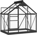 Gewächshaus im Garten Glas Anthrazit 155x103x191 cm Aluminium Gewächshaus Klein Frostschutz Pflanzen Winterschutz Gemüsehaus Treibhaus Gerätehaus Tomatenhaus UV-beständig&Wärmegedämmt - Thumbnail 4