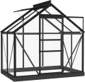 Gewächshaus im Garten Glas Anthrazit 155x103x191 cm Aluminium Gewächshaus Klein Frostschutz Pflanzen Winterschutz Gemüsehaus Treibhaus Gerätehaus Tomatenhaus UV-beständig&Wärmegedämmt - Thumbnail 7