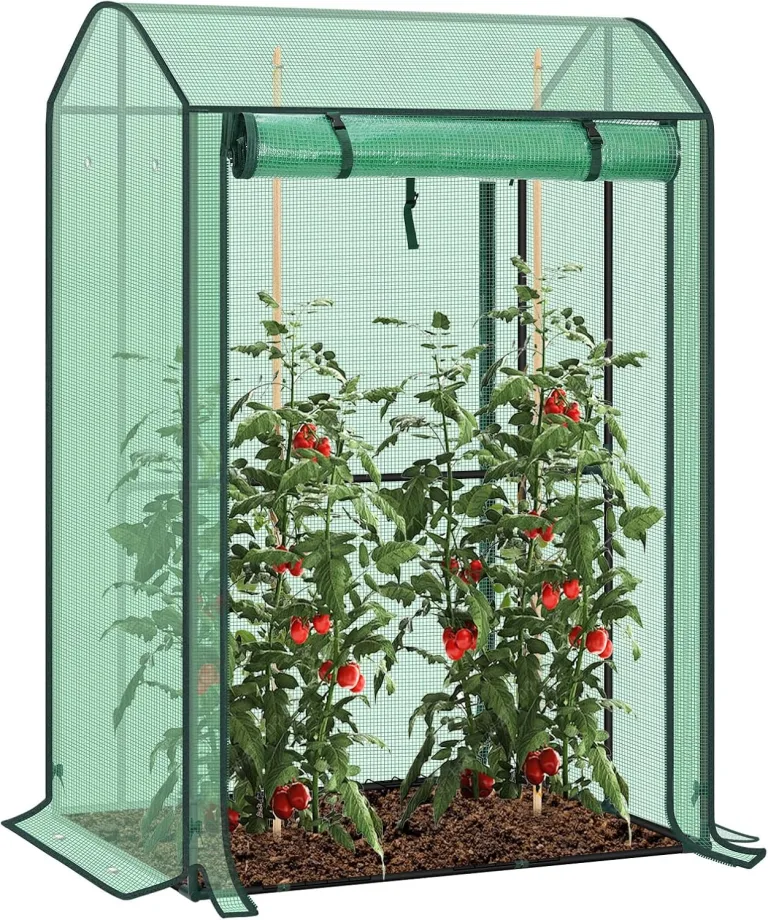 WOLTU Foliengewächshaus, Tomatengewächshaus für Kletterpflanzen, geeignet für Balkon, Terrasse, Hohebeetgärten und Garten, Grün – Bild 1