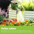 Quictent Hochbeet Pflanzkasten aus Metall, 180 x 90 x 62cm Kräuterbeet ohne Boden für Garten, Freistehendes Gemüsebeet mit Tomatenkäfigen,Grau - Thumbnail 7