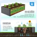 Quictent Hochbeet Metall 240x120x62cm, Wetterfestes Erhöhte Extragroße Pflanzenbeet, Gemüsebeet Pflanzkasten Frühbeet mit Tomatenkäfigen, Gartenbeet für Garten,Grau - Thumbnail 2