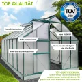 BRAST Gewächshaus Aluminium mit Fundament | 42 Modelle | 130x190x195cm - 490x250x235cm | TÜV geprüft | 6mm Hohlkammerplatten | rostfrei wetterfest temperaturbeständig | 490x250x205cm Grün - Thumbnail 4
