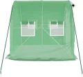 Gewächshaus mit Stahlrahmen Grün 4 m² 2x2x2 m, Frühbeet, Tomatenhaus, Treibhaus, Greenhouse, Garten Zubehör - Thumbnail 6
