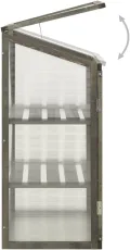 3 stufiges Frühbeet aus Holz, Mini Gewächshaus mit 2 Regalen & 2 Türen, Frühbettkasten Pflanzenhaus Pflanzschrank Pflanzenschrank Aufzuchtschrank für Garten & Balkon, 60x45x100 cm - Thumbnail 4