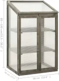 3 stufiges Frühbeet aus Holz, Mini Gewächshaus mit 2 Regalen & 2 Türen, Frühbettkasten Pflanzenhaus Pflanzschrank Pflanzenschrank Aufzuchtschrank für Garten & Balkon, 60x45x100 cm - Thumbnail 7