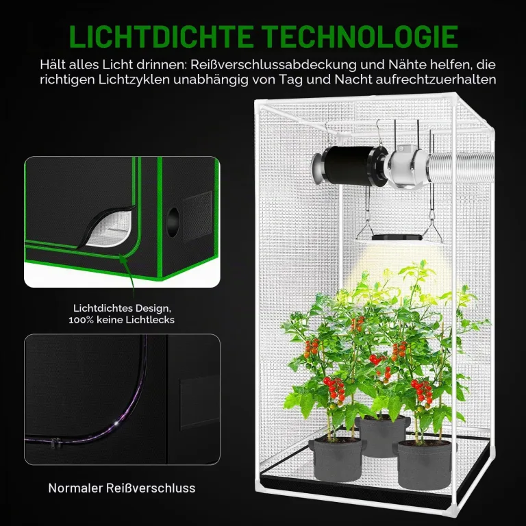 Kleines Wachstumszelt für Aerogarden, 45,7 x 45,7 x 91,4 cm, Hydrokultur-Anzuchtsystem, stark reflektierendes 600D-Diamant-Mylar-Leinwand mit Belüftungsfenster und Bodenwanne für – Bild 3
