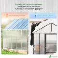 VOUNOT® 14x Doppelstegplatten 4mm aus Polycarbonat, klar & zuschneidbar, UV-beständig & bruchsicher, Hohlkammerplatten 60,5x121cm (10,3m²) für Gewächshaus, Carport & Überdachung - Thumbnail 7