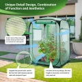 Ohuhu Pop Up Gewächshaus Tomaten Foliengewächshaus Stabil mit PE-Abdeckung und Fernster, Begehbarer Gewächshaus Gewächshaus Klein Winterfest Tomatenhaus für Optimales Pflanzenwachstum Grün - Thumbnail 4