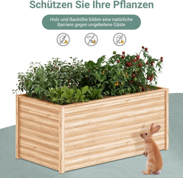 UDPATIO Hochbeet Holz für Garten 168x88x80cm Holzhochbeet zum Bepflanzen von Gemüse & Kräutern Pflanzbeet Pflanzkasten Gemüsebeet für Balkon – Bild 4