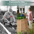 UDPATIO Hochbeet Holz für Garten 168x88x80cm Holzhochbeet zum Bepflanzen von Gemüse & Kräutern Pflanzbeet Pflanzkasten Gemüsebeet für Balkon - Thumbnail 5
