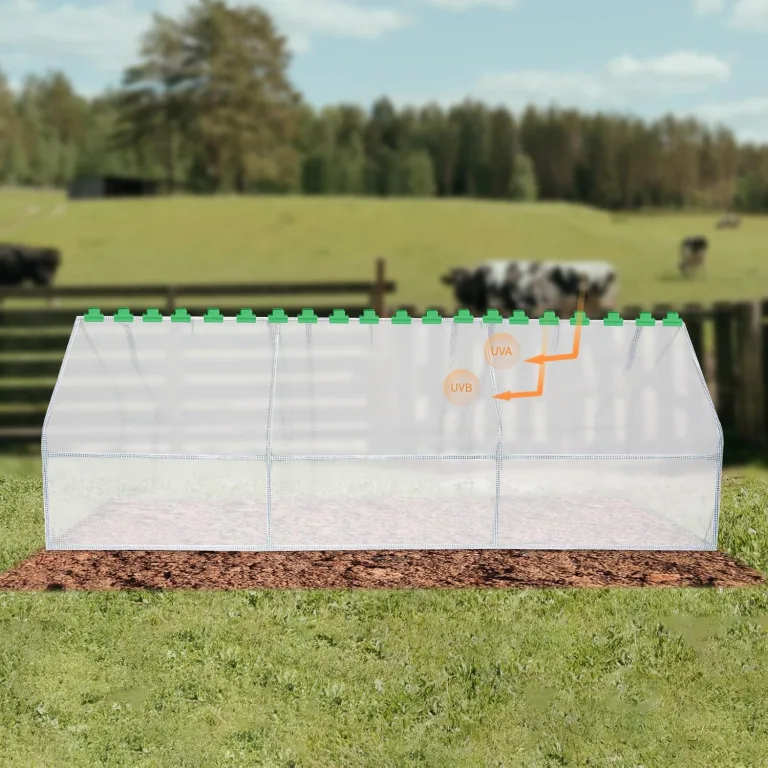 Foliengewächshaus, Kleines Gewächshaus Tomatengewächshaus Winterschutz 270*90*90cm, mit Aufrollbaren Fenstern, Anzucht Gewächshaus für Tomaten & Pflanzen – Bild 6