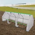 Foliengewächshaus, Kleines Gewächshaus Tomatengewächshaus Winterschutz 270*90*90cm, mit Aufrollbaren Fenstern, Anzucht Gewächshaus für Tomaten & Pflanzen - Thumbnail 2
