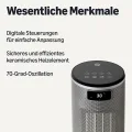 Amazon Basics Elektrische Heizung, tragbarer Keramik-Heizlüfter, 70° Oszillation, 1800W, 40cm, Grau - Thumbnail 2