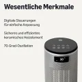 Amazon Basics Elektrische Heizung, tragbarer Keramik-Heizlüfter, 70° Oszillation, 1800W, 40cm, Grau - Thumbnail 8