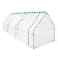Kleines Gewächshaus PVC Wetterbeständige Foliengewächshaus Frühbeet Transparent mit Rollfenster für Garten Balkon Aufzucht (Grün, 270×90×90cm) - Thumbnail 6