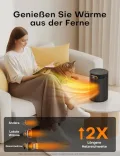 QEXREED Heizlüfter, 1500W, PTC Heizlüfter Energiesparend mit ECO Modus, 4 Heizmodi, Breeze Modus, Thermostat, 24H Timer, Fernbedienung, Überhitzungs- & Kippschutz, Tragbar & Leise, für Zuhause, Büro - Thumbnail 10