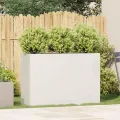 vidaXL Pflanzkübel Weiß 120x40x80 cm Kaltgewalzter Stahl, Pflanzschale, Garten-Garten-Pflanzkübel, Outdoor-Pflanzgefäß, Hochbeet, Pflanzgefäß - Thumbnail 2