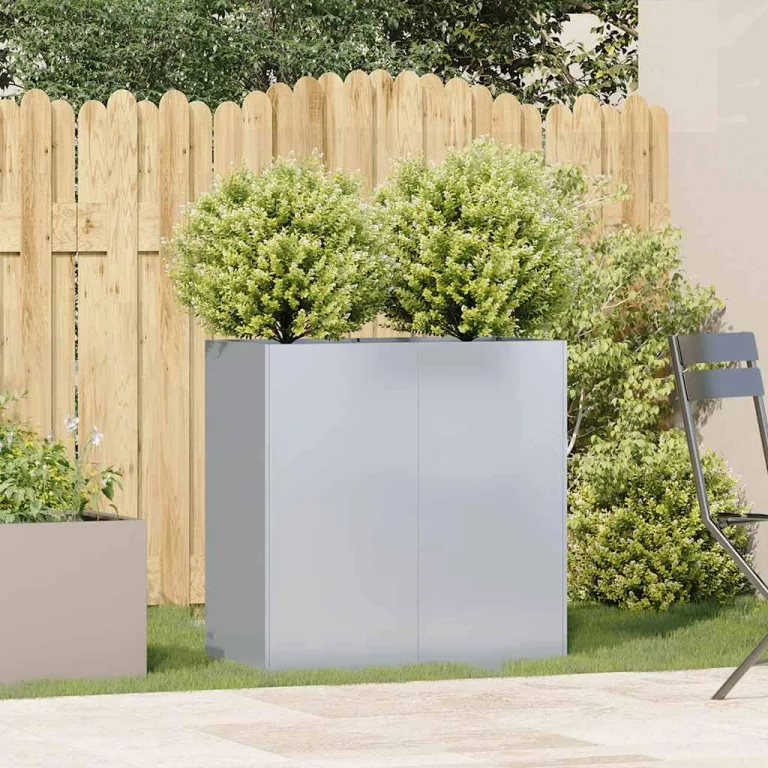 vidaXL Pflanzkübel 80x40x80 cm Verzinkter Stahl, Pflanzschale, Garten-Garten-Pflanzkübel, Outdoor-Pflanzgefäß, Hochbeet, Pflanzgefäß, Blumenkasten – Bild 2
