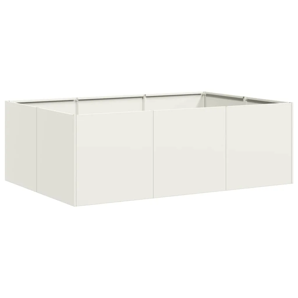 vidaXL Pflanzkübel Weiß 120x80x40 cm Stahl, Pflanzschale, Garten-Garten-Pflanzkübel, Outdoor-Pflanzgefäß, Hochbeet, Pflanzgefäß, Blumenkasten - Bild 1