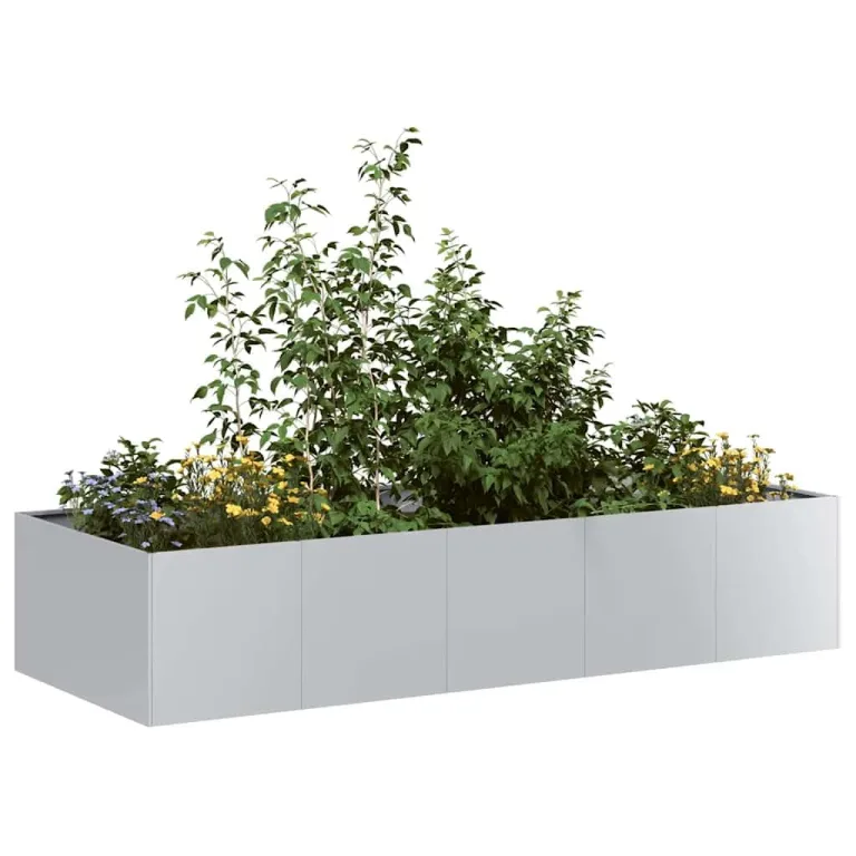 vidaXL Pflanzkübel 200x80x40 cm Verzinkter Stahl, Pflanzschale, Garten-Garten-Pflanzkübel, Outdoor-Pflanzgefäß, Hochbeet, Pflanzgefäß, Blumenkasten – Bild 4