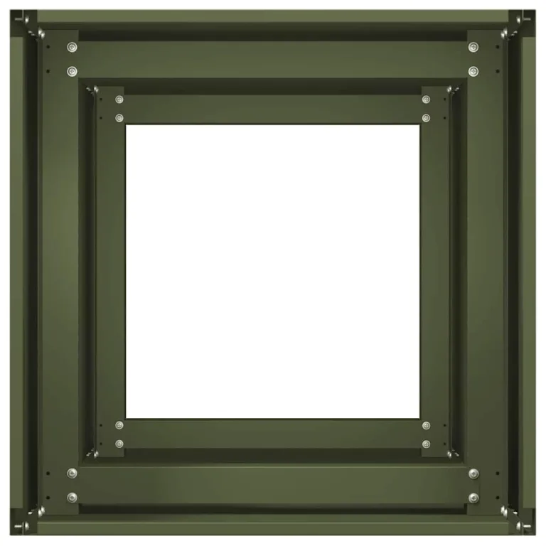 vidaXL Pflanzkübel Olivgrün 40x40x80 cm Kaltgewalzter Stahl, Pflanzschale, Garten-Garten-Pflanzkübel, Outdoor-Pflanzgefäß, Hochbeet, Pflanzgefäß – Bild 5
