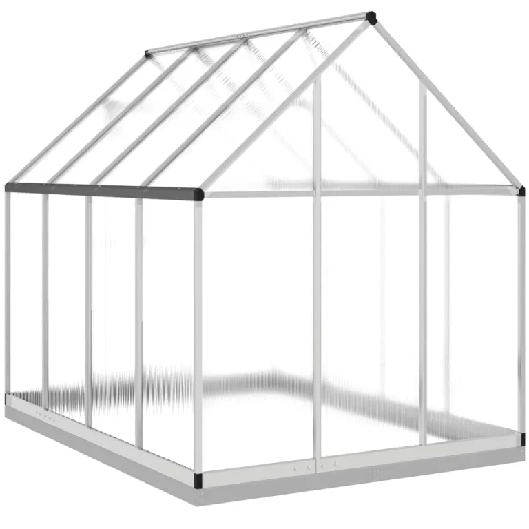 Festnight Gewächshaus mit Fundamentrahmen Gewächshaus Aluminium Gewächshaus Winterfest Garten glashaus UV-SchutzTreibhaus Aufzucht Pflanzenhaus Tomatenhaus-Silber-224 x 169 x 202 cm – Bild 5