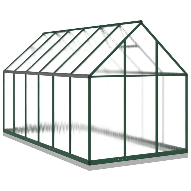 Festnight Gewächshaus mit Fundamentrahmen Gewächshaus Aluminium Gewächshaus Winterfest Garten glashaus UV-SchutzTreibhaus Aufzucht Pflanzenhaus Tomatenhaus-Grün-334 x 169 x 202 cm – Bild 5