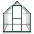 Festnight Gewächshaus mit Fundamentrahmen Gewächshaus Aluminium Gewächshaus Winterfest Garten glashaus UV-SchutzTreibhaus Aufzucht Pflanzenhaus Tomatenhaus-Grün-334 x 169 x 202 cm - Thumbnail 3