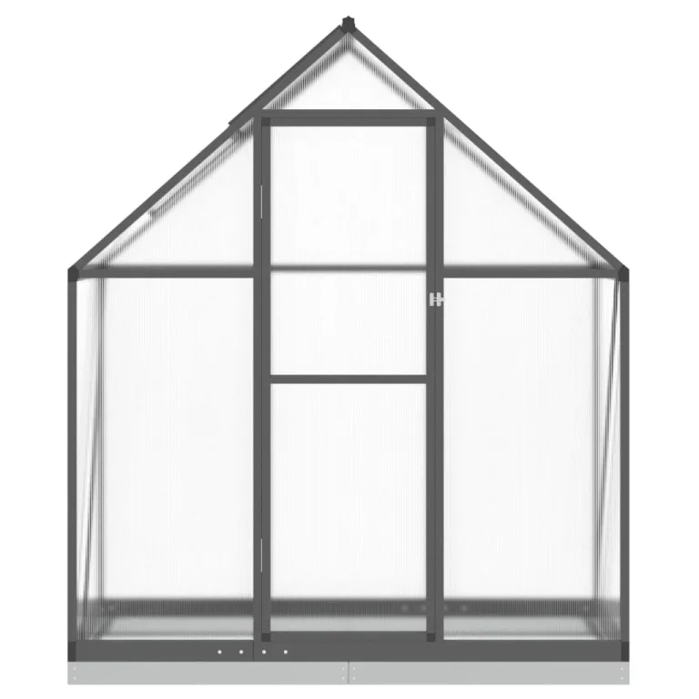 Festnight Gewächshaus mit Fundamentrahmen Gewächshaus Aluminium Gewächshaus Winterfest Garten glashaus UV-SchutzTreibhaus Aufzucht Pflanzenhaus Tomatenhaus-Anthrazit-169 x 58 x 202 cm – Bild 3