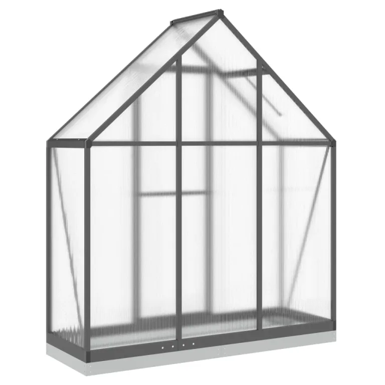 Festnight Gewächshaus mit Fundamentrahmen Gewächshaus Aluminium Gewächshaus Winterfest Garten glashaus UV-SchutzTreibhaus Aufzucht Pflanzenhaus Tomatenhaus-Anthrazit-169 x 58 x 202 cm – Bild 5