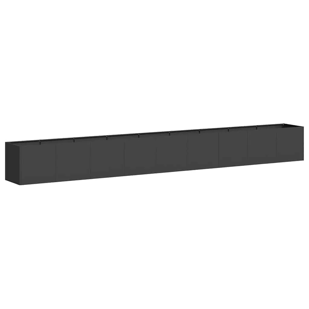vidaXL Pflanzkübel Schwarz 360x40x40 cm Kaltgewalzter Stahl, Pflanzschale, Garten-Garten-Pflanzkübel, Outdoor-Pflanzgefäß, Hochbeet, Pflanzgefäß - Bild 1