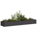 vidaXL Pflanzkübel Schwarz 360x80x40 cm Stahl, Pflanzschale, Garten-Garten-Pflanzkübel, Outdoor-Pflanzgefäß, Hochbeet, Pflanzgefäß, Blumenkasten - Thumbnail 4