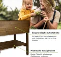 gartenetage Hochbeet XL mit Ablage und Pflanzfolie - Wetterfest, Ergonomisch, Inklusive Schutzlasur, Robustes Kiefernholz, Braun - Thumbnail 5