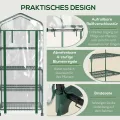 Outsunny Gewächshaus mit Rolle, Regale, winterfest Foliengewächshaus aus Stahl, Treibhaus für Balkon, Garten, Tomatenhaus 69 x 50 x 165 cm, Tomatengewächshaus für Tomaten, Blumen, Pflanzen Transparent - Thumbnail 5