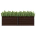 Myheimly Garten-Hochbeet Blumenkasten Pflanzkasten Pflanzkübel Blumenkübel Pflanztopf Blumentopf Gemüsebeet Pflanzbeet Braun 160 x 40 x 77 cm Verzinkter Stahl - Thumbnail 10