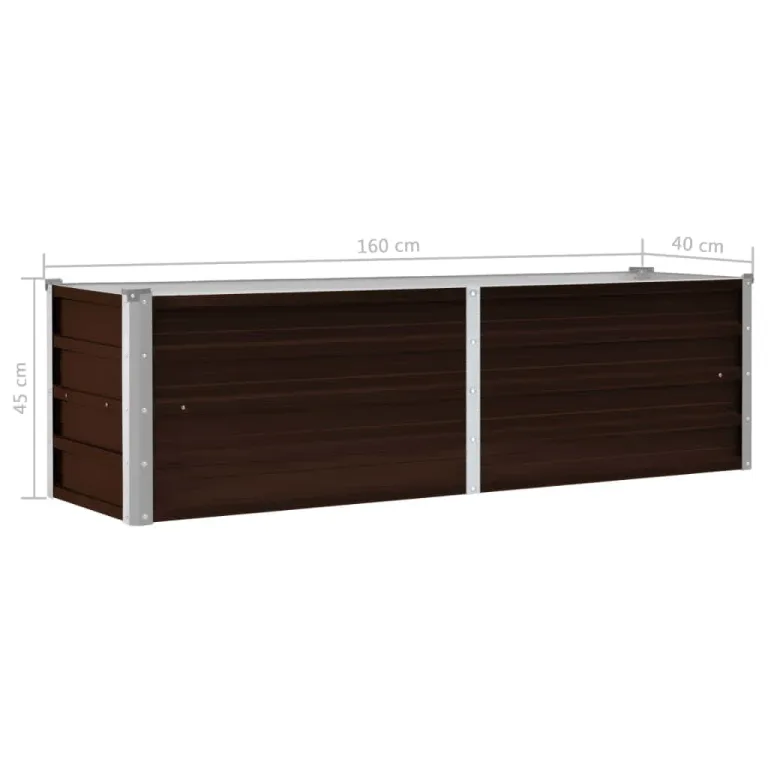 Myheimly Garten-Hochbeet Braun 160 x 40 x 45 cm Verzinkter Stahl – Bild 7