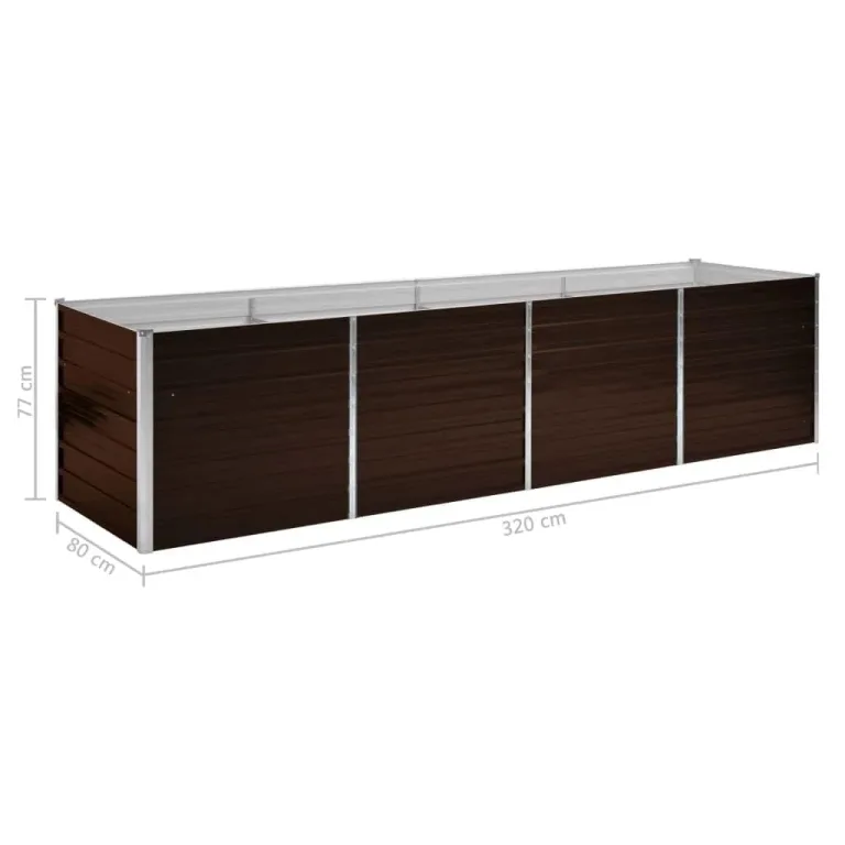 Myheimly Garten-Hochbeet Braun 320 x 80 x 77 cm Verzinkter Stahl – Bild 7