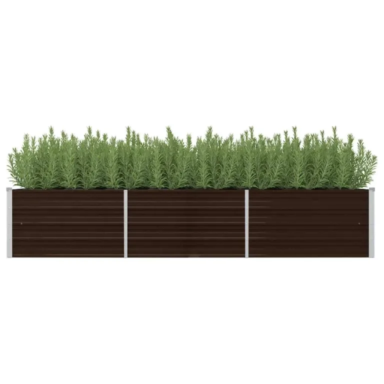 Myheimly Garten-Hochbeet Braun 320 x 80 x 77 cm Verzinkter Stahl – Bild 8