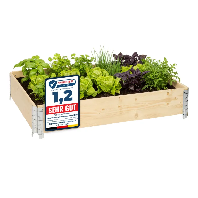 Garronda Holzaufsatzrahmen mit Print - Hochbeete für Pflanzen Blumen Kräuter Obst und Gemüse Aufbewahrungskiste aus Holz mit dekorativem Druck GD-0075 (120x80x20 cm, Blatt, 1St) – Bild 8